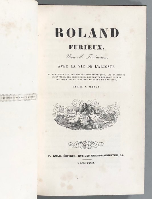 L'Arioste - Roland furieux - 1839