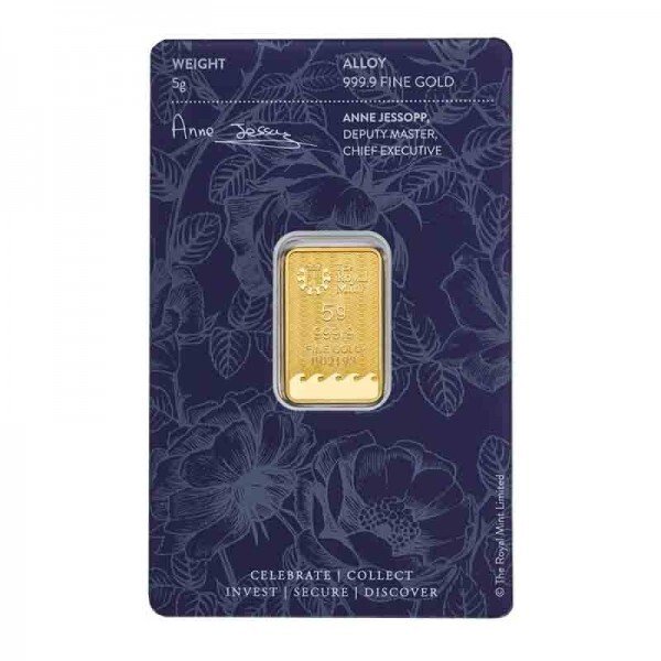 5 gram - Guld 999 - Royal Mint – Britannia "Best Wishes" - Forseglet