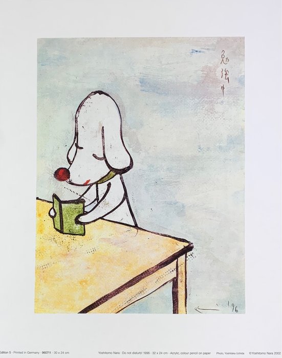 Yoshitomo Nara (1959) - Do not disturb 1996 - Artprint on Watercolopaper - 30 x 24 cm