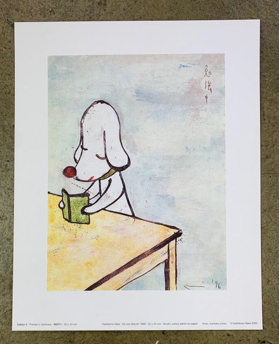 Yoshitomo Nara (1959) - Do not disturb 1996 - Artprint on Watercolopaper - 30 x 24 cm