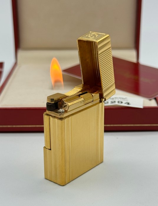 S.T. Dupont - Gold Plated Line 1 Small BR type - Rare Pattern - * with box  documents* - Lighter - Forgyldt