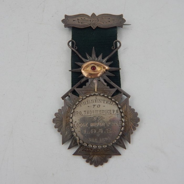 Storbritannien - Badge - masonic franc maconnerie antique silver jewel 1893 - 19. - sidst i