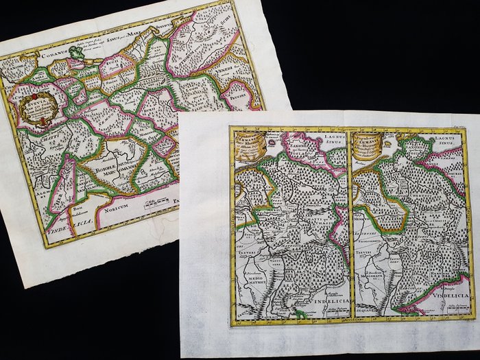 Europa - [Lot af 2] Tyskland / Berlin / Munchen / Schwaben; P. CLUVERIUS / P. BRIET - Svevia Quae Cis Codanum Suitsinum Descriptio / Populorum Germaniae - 1721-1750