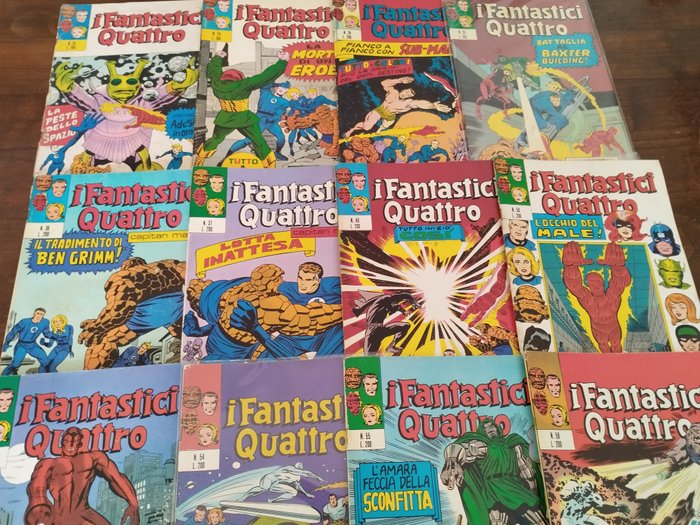 Fantastici Quattro nn. 19, 26, 28, 35/37, 49, 50, 52, 54, 55, 59 - 12 Comic - Første udgave - 1971/1973