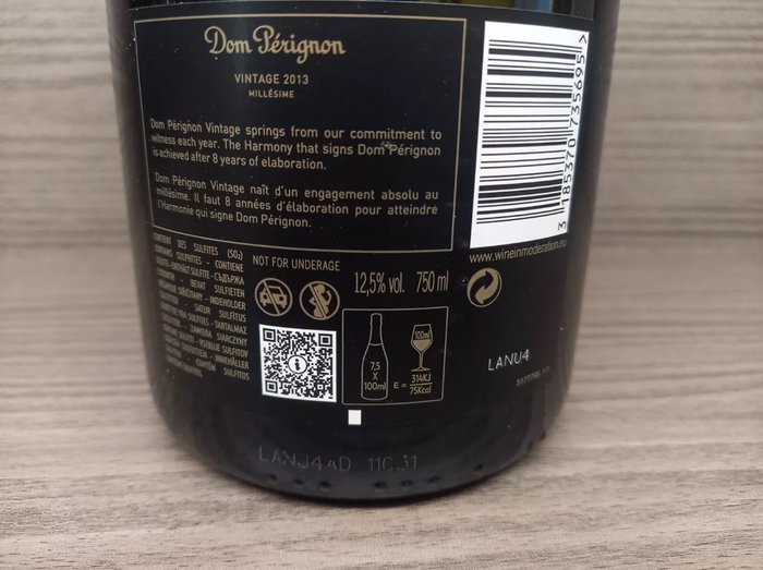 2013 Dom Pérignon - Épernay Brut - 1 Flaske (0,75L)