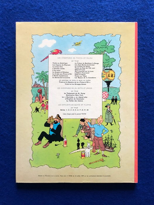 Tintin T7 - L'île noire (B36) - C - Version redessinée par Bob de Moor - 1 Album - Første udgave - 1966