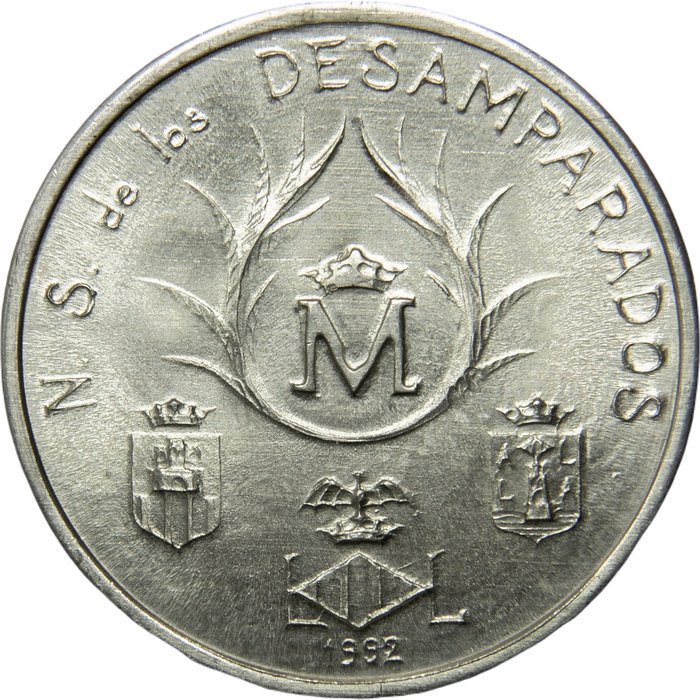 Lote de 4 medallas de plata de la Virgen de los Desamparados de Valencia  (Ingen mindstepris)