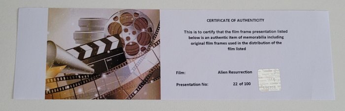 Alien Resurection - Framed Film Cell Display with COA