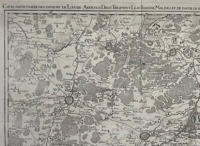 Belgien - Leuven Aarschot Diest Mechelen St Truiden; Covens  Mortier naar EH Fricx - Carte particuliere des environs de Louvain Aerschot Diest Tirlemont  - 1701-1720