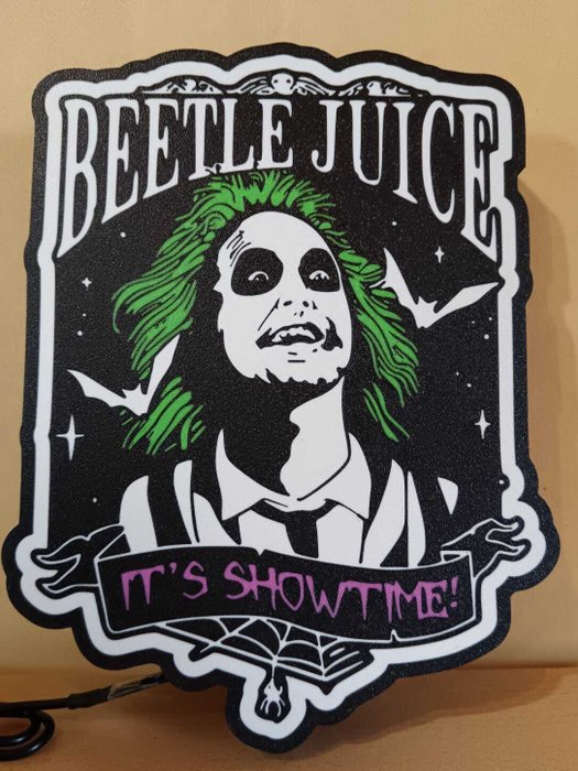 Lysskilt - Beetle juice - Plast