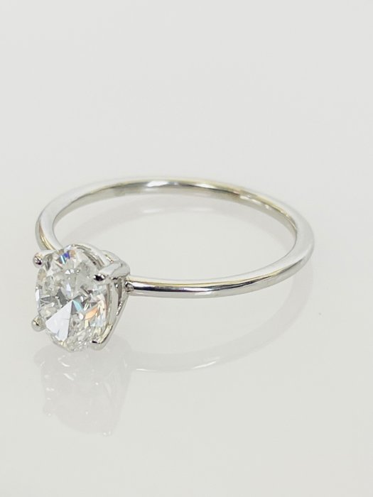 Forlovelsesring - 14 karat Hvidguld -  1.01ct. tw. Diamant (Natur)