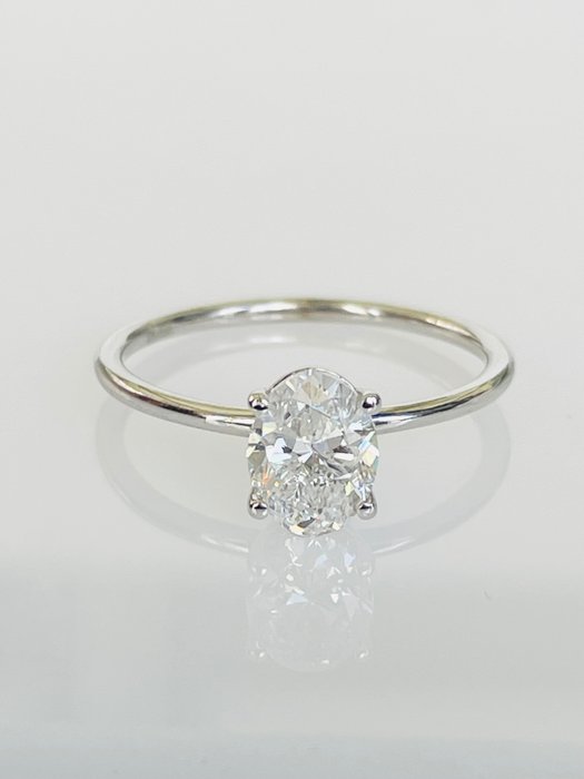 Forlovelsesring - 14 karat Hvidguld -  1.01ct. tw. Diamant (Natur)