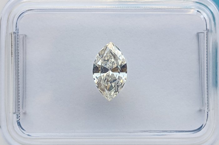 Ingen mindstepris - 1 pcs Diamant  (Naturfarvet)  - 0.50 ct - Marquise - Fancy light Grålig Gul - VS2 - International Gemological Institute (IGI)