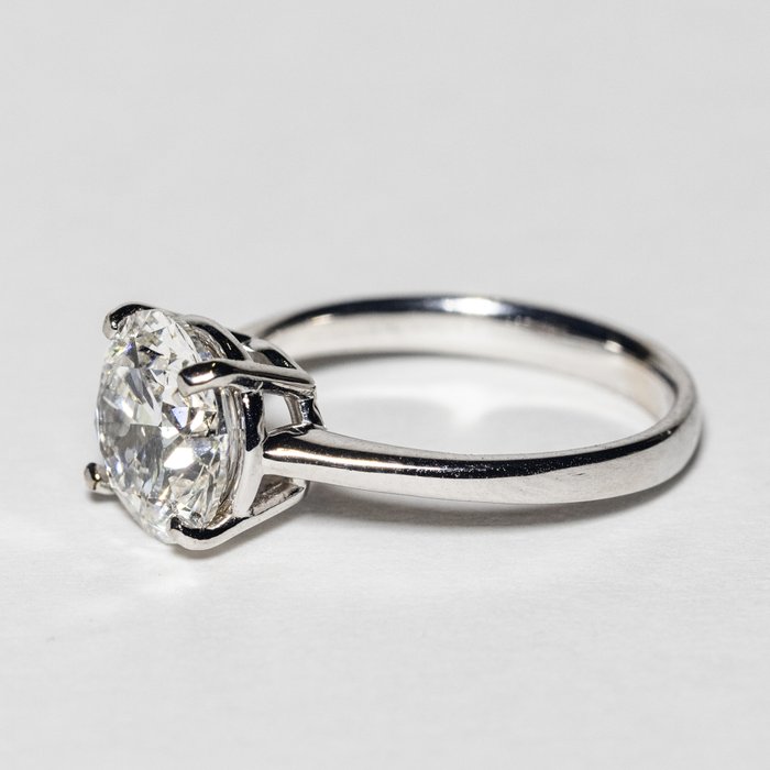 Ingen mindstepris - Forlovelsesring - 18 kraat Hvidguld -  3.22ct. tw. Diamant (Laboratoriedyrket) - F VS1 IDEAL