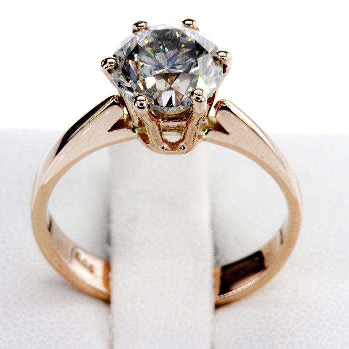 Ingen mindstepris - Forlovelsesring - 14 karat Rosaguld -  2.02ct. tw. Diamant (Naturfarvet)