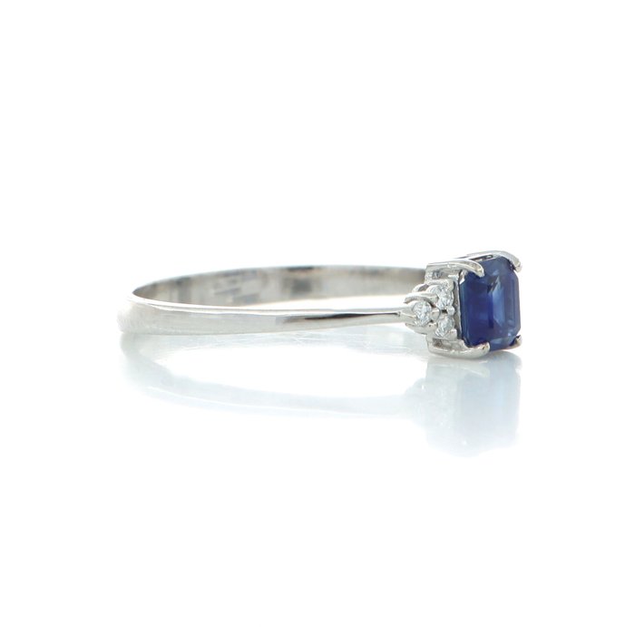 Ingen mindstepris - Ring - 18 kraat Hvidguld, NY -  0.50ct. tw. Safir - Diamant