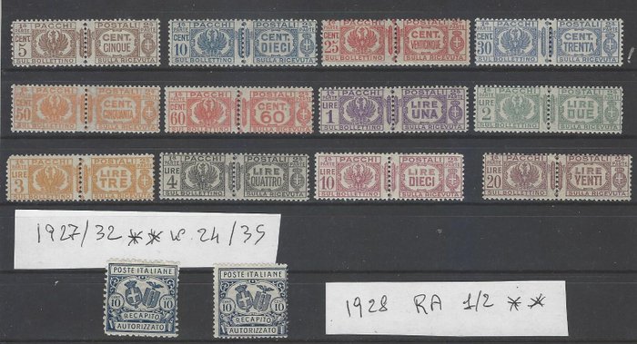 Italien 1927/1984 - Italien - indsamling af specialiserede tjenester (skat porto postpakker og autoriseret levering) - SASSONE