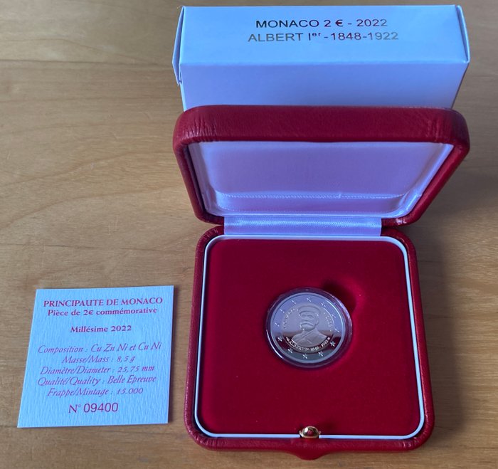 Monaco. 2 Euro 2022 "Albert Ier" Proof