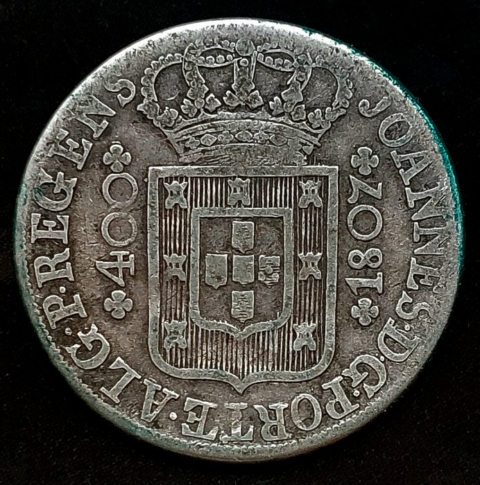 Portugal. D. João Príncipe Regente (1799-1816). Cruzado Novo (480 Reis) 2nd Type 1807  (Ingen mindstepris)