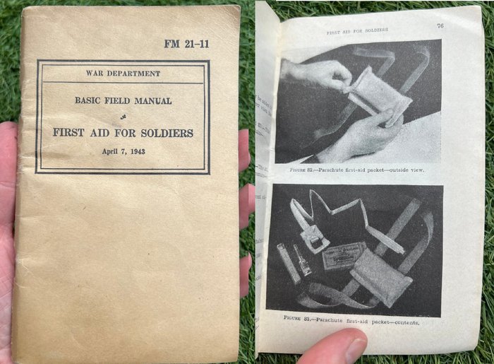 WW2 US Army Field Medic Handbook - First Aid Packets - Jeep Kits - Paratrooper Aid Kit - Combat Medic - 1943