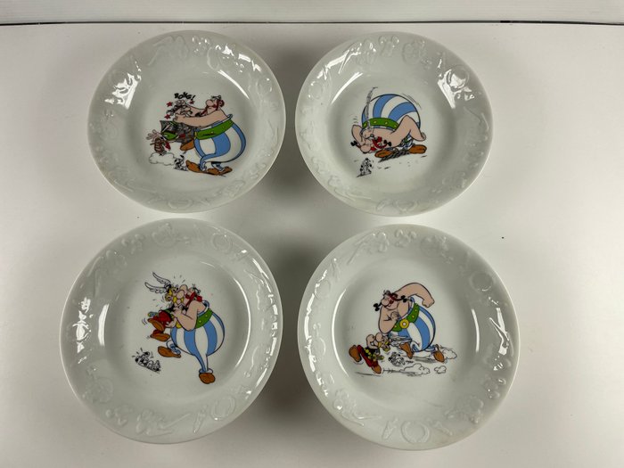 Asterix - 4 Service: 4 suppetallerkener (diameter 19 cm) - Apilco - 1998