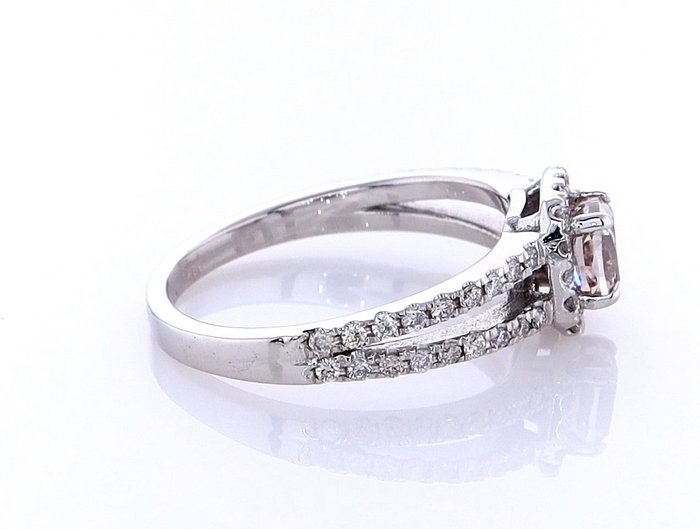 Ring - 14 karat Hvidguld -  0.99ct. tw. Diamant (Naturfarvet) - Diamant