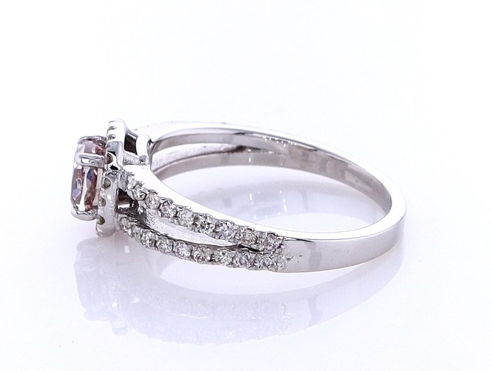 Ring - 14 karat Hvidguld -  0.99ct. tw. Diamant (Naturfarvet) - Diamant