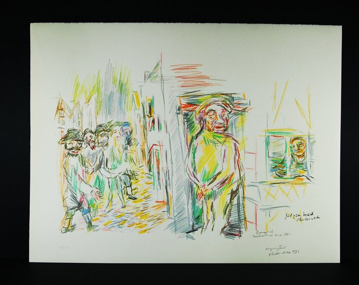 Oskar Kokoschka (1886-1980) - "Rembrandt vor Seinem Atelier" 1976. Sehr kleine Auflage von nur 25 Stück