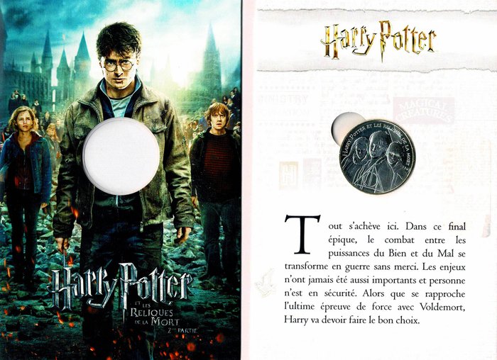 Harry Potter, France. 10 Euro 2021 "Harry Potter and the Deathly Hallows" - Monnais De Paris