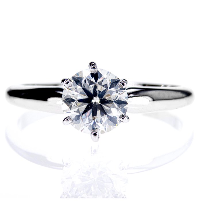 Ingen mindstepris - Forlovelsesring - 14 karat Hvidguld -  1.22ct. tw. Diamant (Natur)