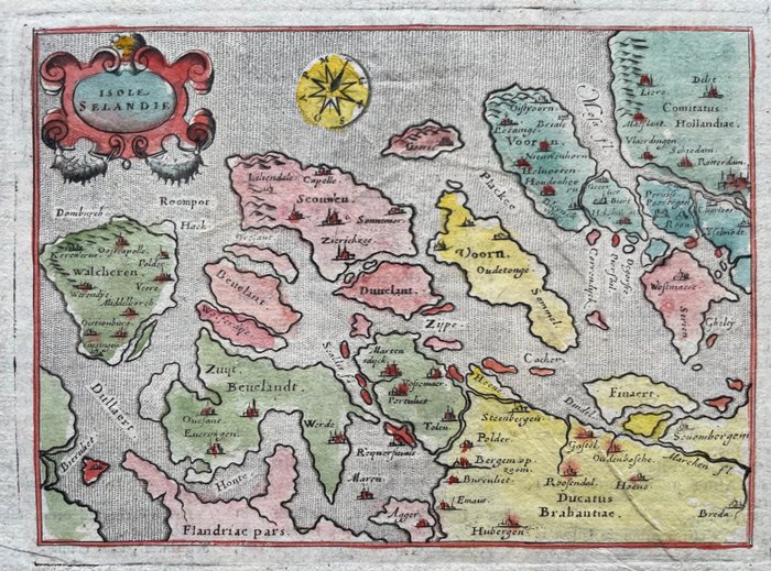 Holland - Sjælland; Thomasso Porcacchi, Girolami Porro - Isole Selandie - 1701-1720