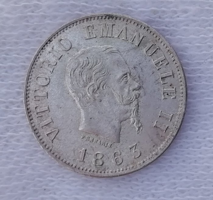 Italien, Kongerig Vittorio Emanuele II. 50 Centesimi 1863 Milano