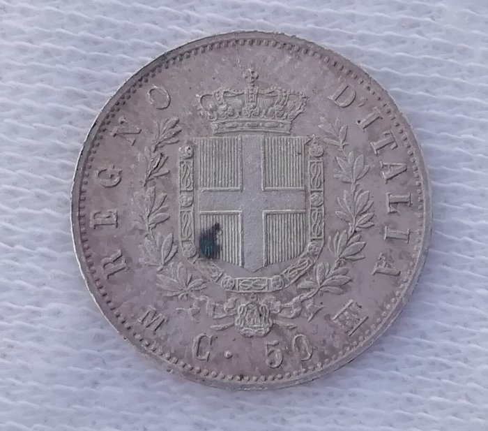 Italien, Kongerig Vittorio Emanuele II. 50 Centesimi 1863 Milano