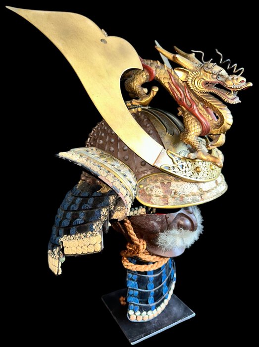 Kabuto - Japan - 1650-1700 Japansk Samurai kabuto med Menpo