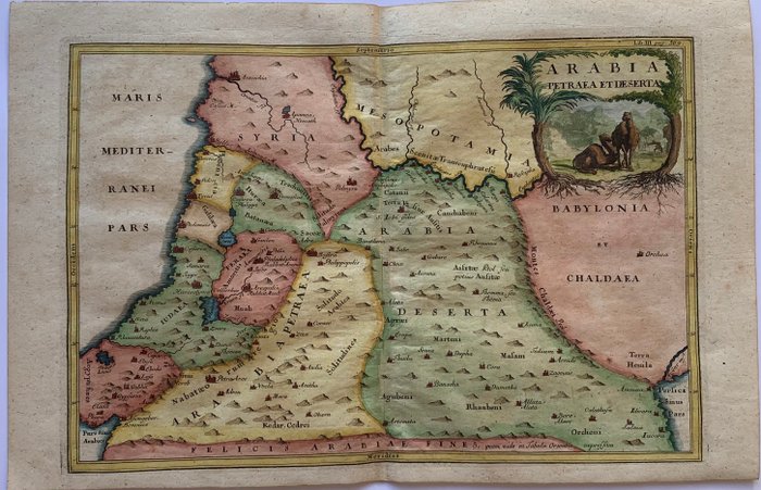 Irak - Saudi-Arabien / Libanon / Israel / Jordan / Syrien / Kuwait; Christophorus Cellarius - Arabia petraea et deserta - 1723