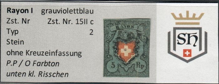 Schweiz 1850/1850 - Rayon Sammlung - Zst. Nr. 15II / Zst. Nr. 16II / Zst. Nr. 17II og Zst. Nr. 20 - Zumstein