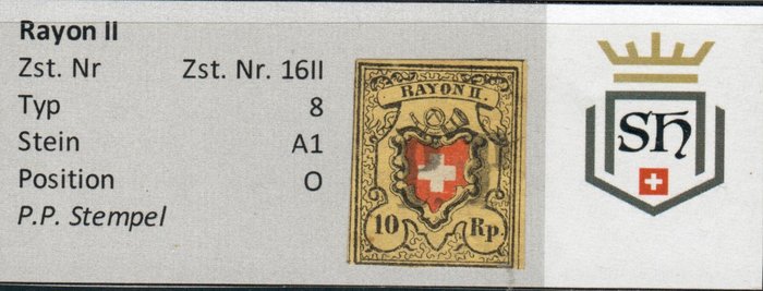 Schweiz 1850/1850 - Rayon Sammlung - Zst. Nr. 15II / Zst. Nr. 16II / Zst. Nr. 17II og Zst. Nr. 20 - Zumstein