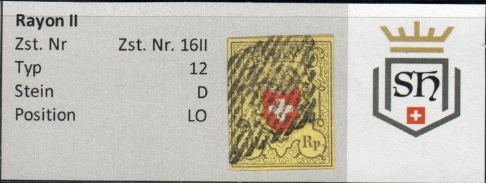 Schweiz 1850/1850 - Rayon Sammlung - Zst. Nr. 15II / Zst. Nr. 16II / Zst. Nr. 17II og Zst. Nr. 20 - Zumstein