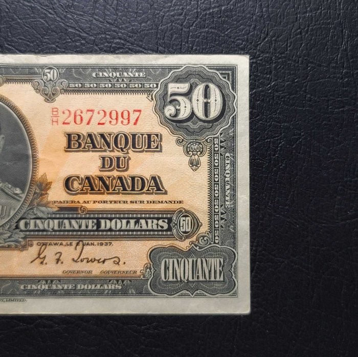 Canada. - 50 Dollars 1937 - Pick 63b /  BC-26b  (Ingen mindstepris)