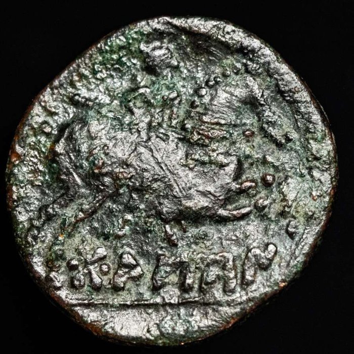 Hispania, Bolscan. Fourrée Denarius 120-80 B.C. - Spear horseman to right. Celtiberian legend BOLSKAN below  (Ingen mindstepris)