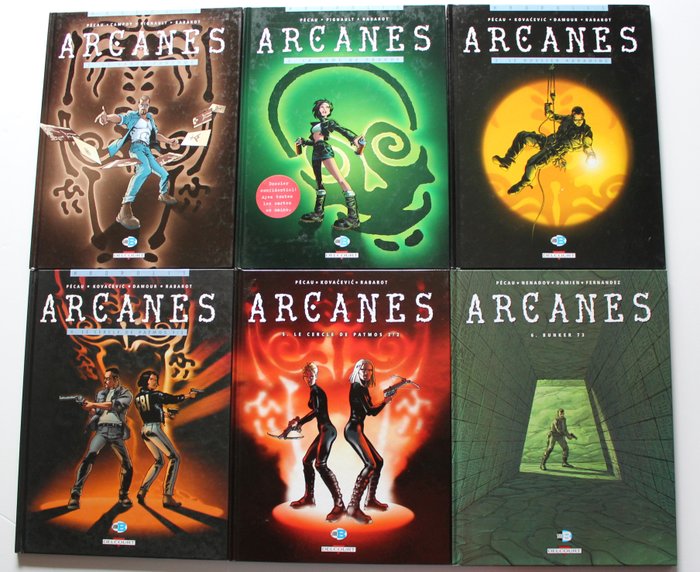 Arcanes T1 à T6 + dossier + 4 cartes - 6x C - 6 Albums - Første udgave - 1998/2008