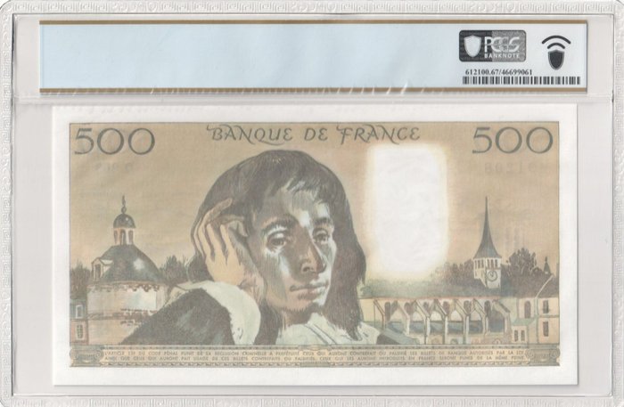 Frankrig. - 500 Francs - 05/11/1987 - "Pascal" - Pick 156f  (Ingen mindstepris)