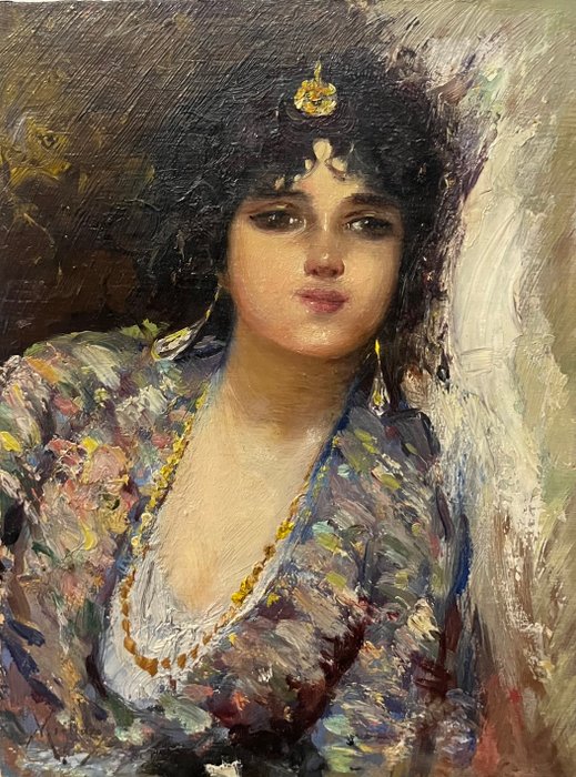 Vincenzo Migliaro (1858-1938), Attributed to - Ritratto di Fanciulla