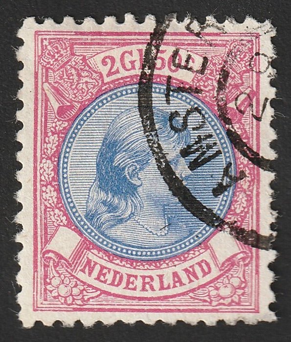 Holland 1893 - Dronning Wilhelmina med hængende hår - NVPH 47C