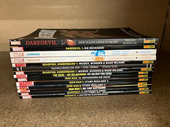 Marvel Comics Marvel Comics - Lotto di 14 Fumetti Supereroi Marvel Comics Panini in lingua Tedesca Daredevil Iron Man - 14 Comic - Første udgave