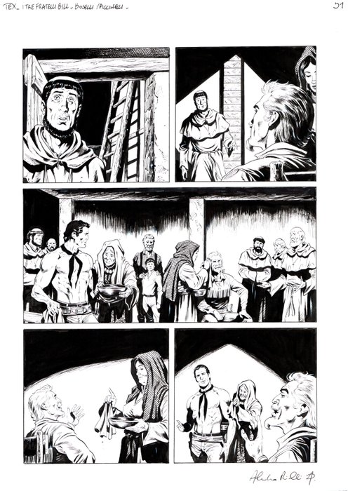 Piccinelli, Alessandro - 3 Original page - Tex Maxi #27 - "i tre fratelli Bill" - 2020