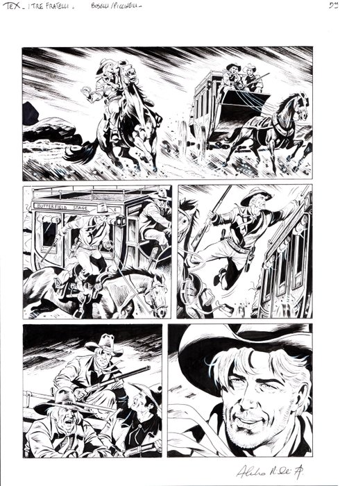 Piccinelli, Alessandro - 3 Original page - Tex Maxi #27 - "i tre fratelli Bill" - 2020