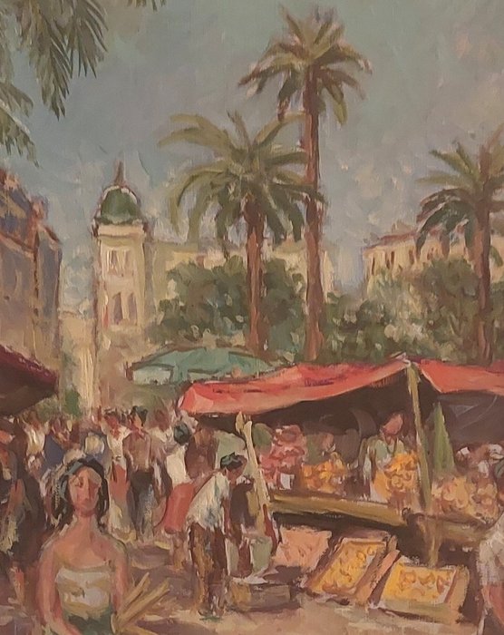 German School (XX) - Auf dem Markt in Nizza / Marktszene