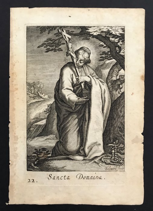 Boetius Adams Bolswert (1585-1633) - Sancta Domnina, dal Sacra Eremus Ascetriarum - rara