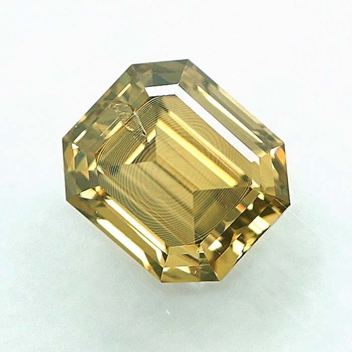 1 pcs Diamant  (Naturfarvet)  - 0.50 ct - Smaragd - Fancy Grålig, Grønlig Gul - I1 - International Gemological Institute (IGI)